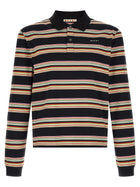 Marni Striped Polo Shirt Gold