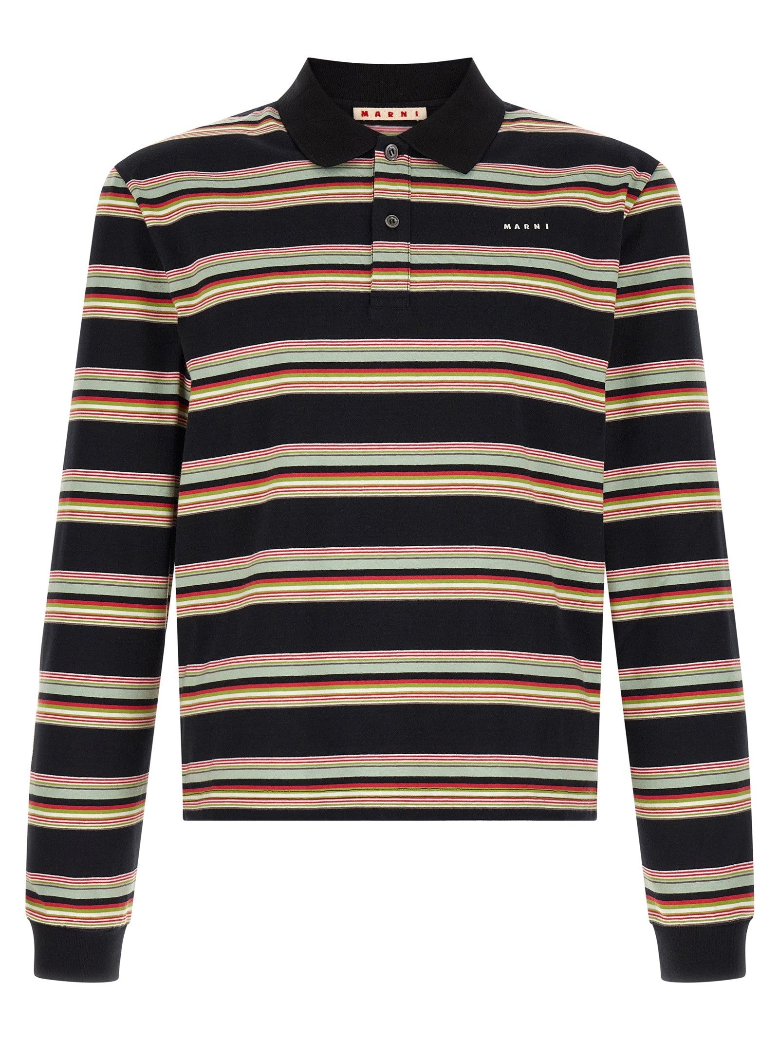 Marni Striped Polo Shirt Gold