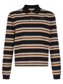 Marni Striped Polo Shirt Gold