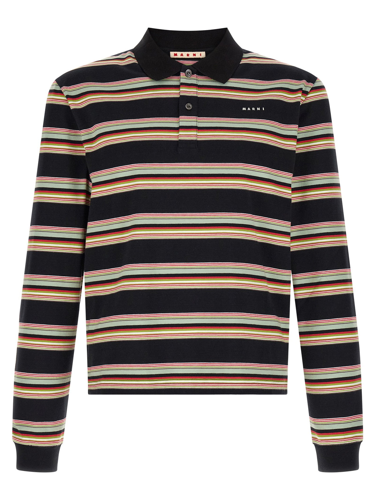 Marni Striped Polo Shirt Gold