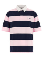 Coperni Striped Polo Shirt Gold