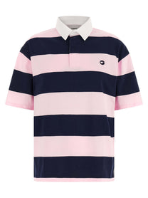 Coperni Striped Polo Shirt Gold