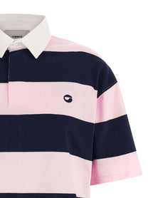 Coperni Striped Polo Shirt Gold