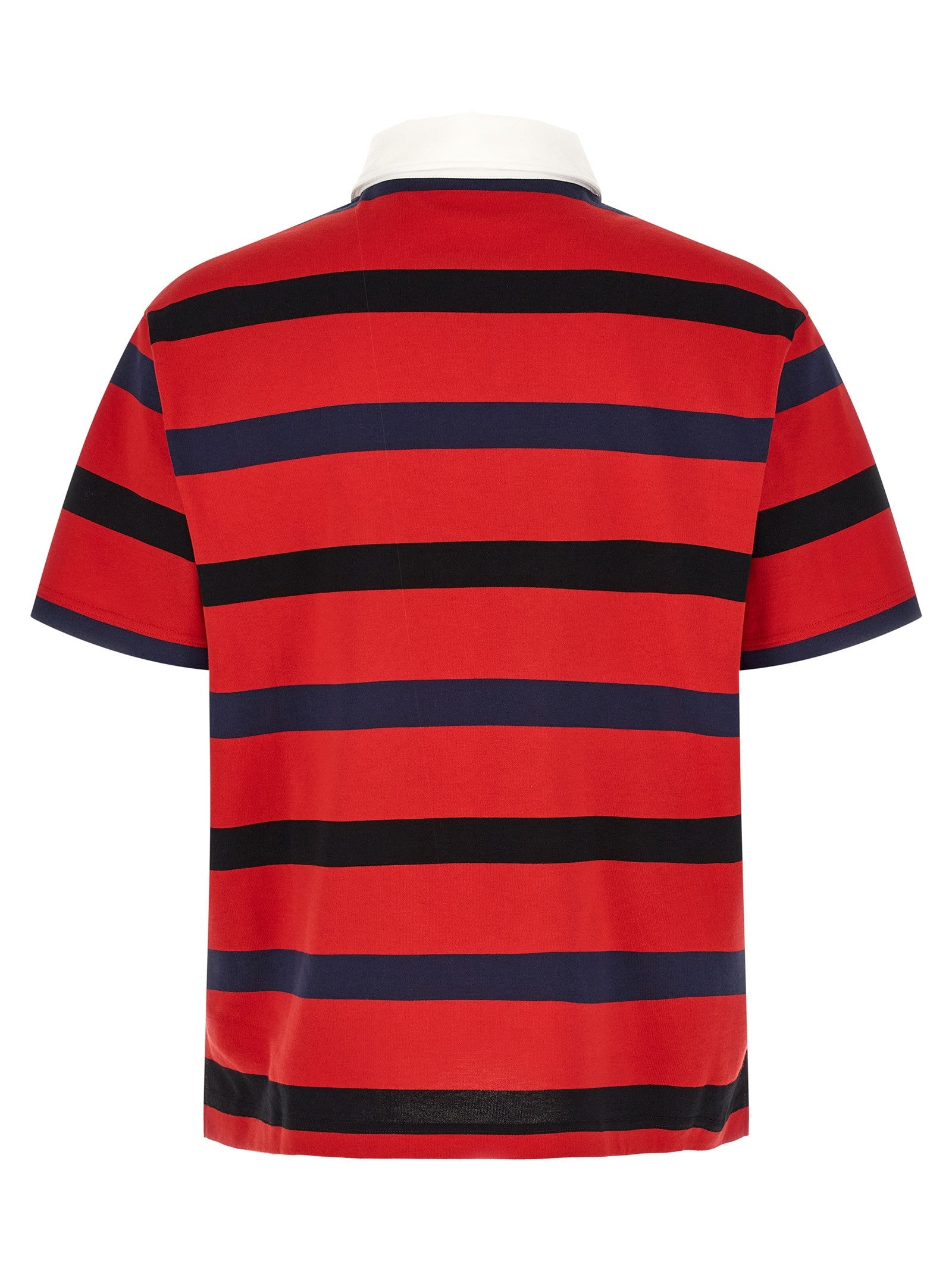 PRADA Striped Polo Shirt Red