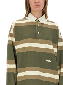 Autry Unisex Striped Polo Green AUTRY