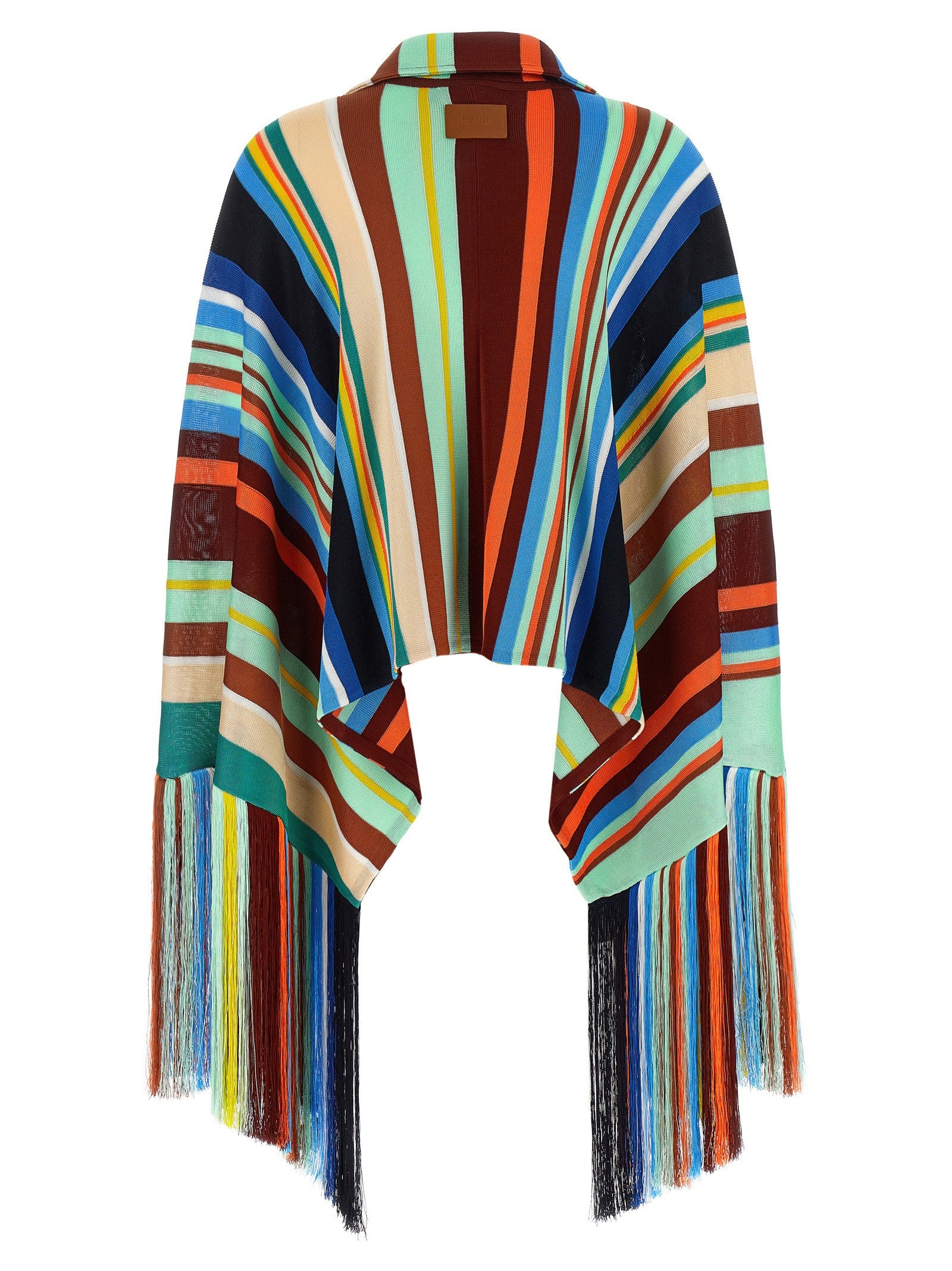 Fendi Striped Poncho Gold
