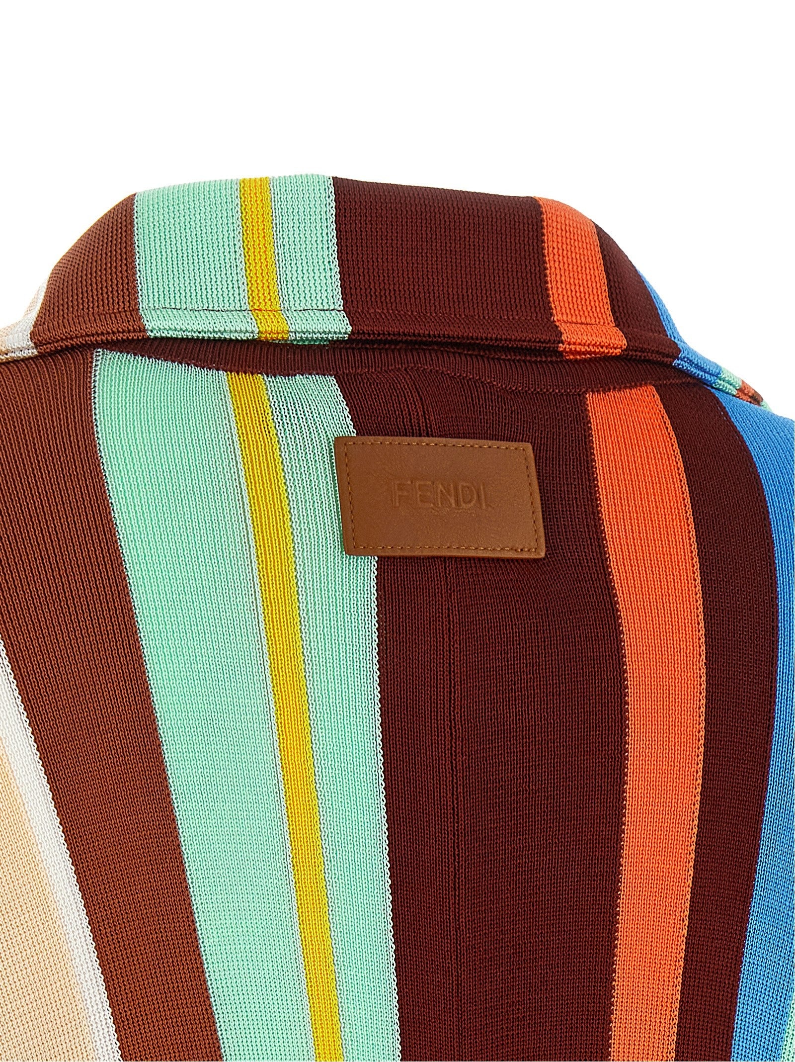 Fendi Striped Poncho Gold