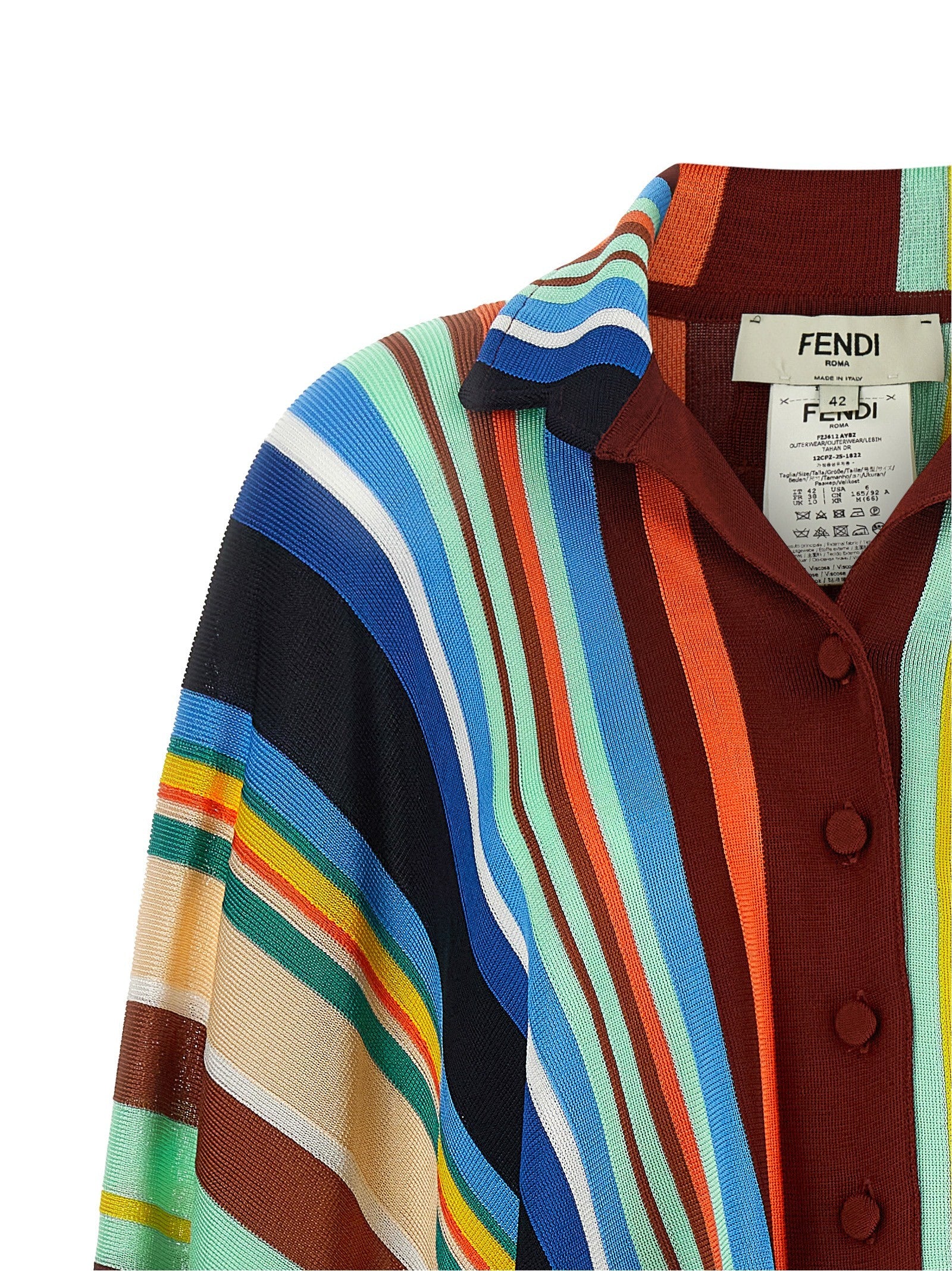 Fendi Striped Poncho Gold