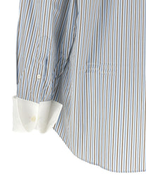 Prada Striped Poplin Shirt Blue