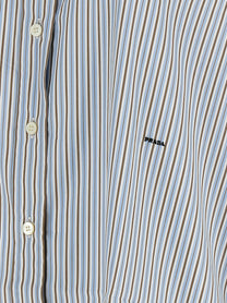 Prada Striped Poplin Shirt Blue