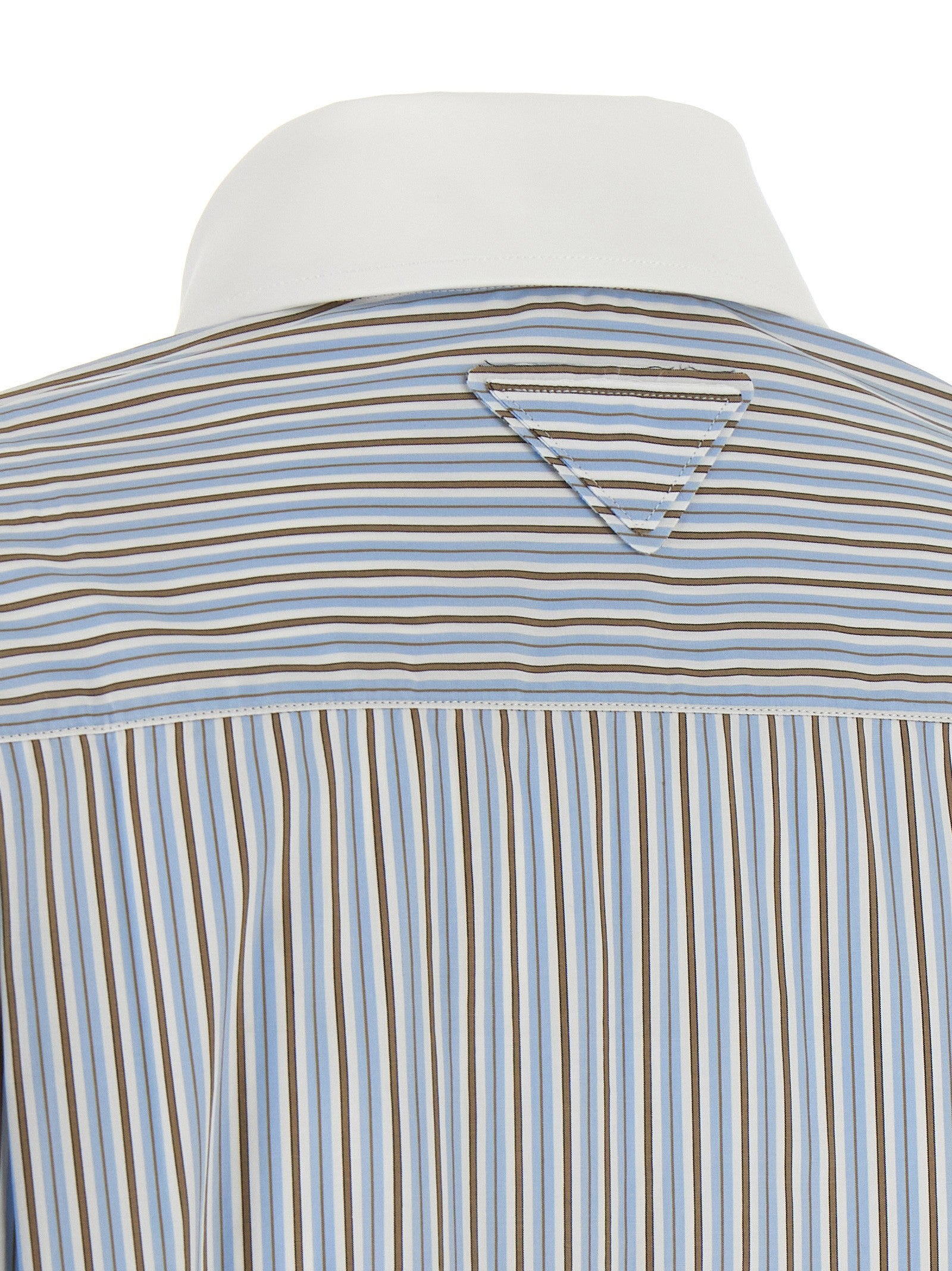 Prada Striped Poplin Shirt Blue