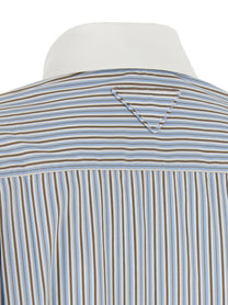 Prada Striped Poplin Shirt Blue