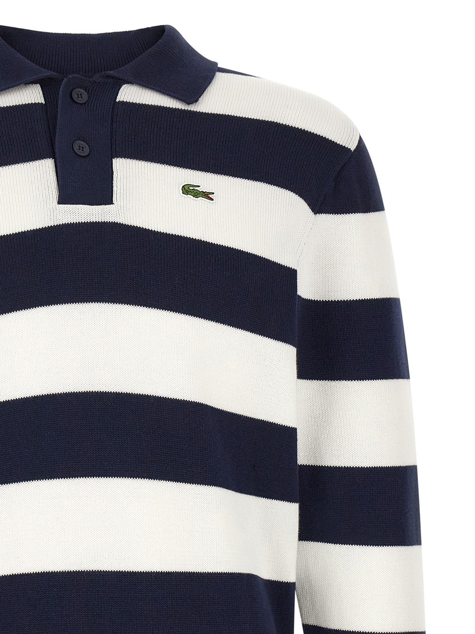 Lacoste Striped Pulover White