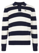Lacoste Striped Pulover White