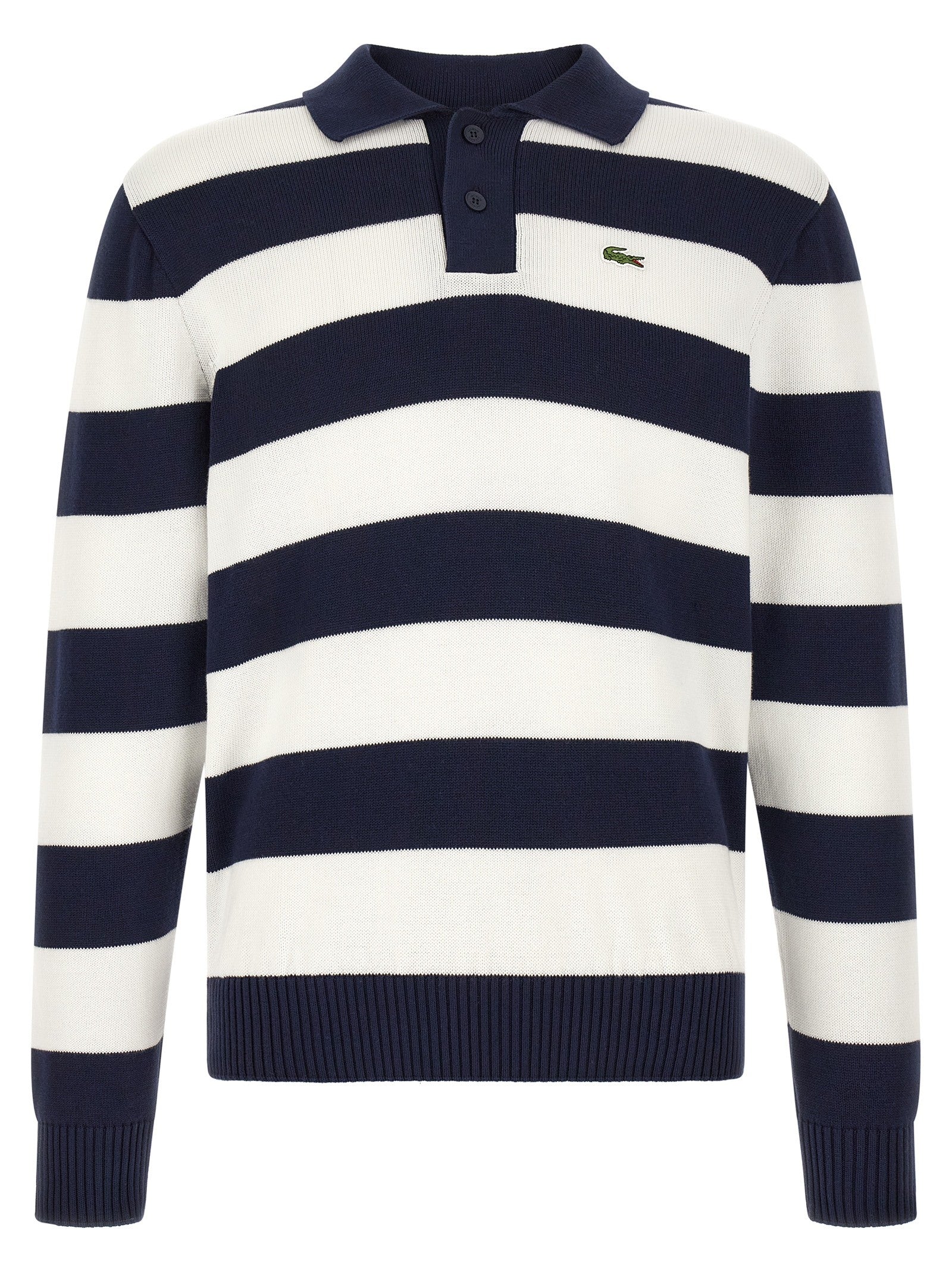 Lacoste Striped Pulover White