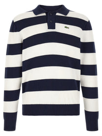 Lacoste Striped Pulover White