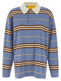 Guest In Residence Striped Rugby Polo Shirt Blue