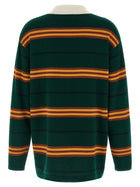 Guest In Residence Striped Rugby Polo Shirt Green