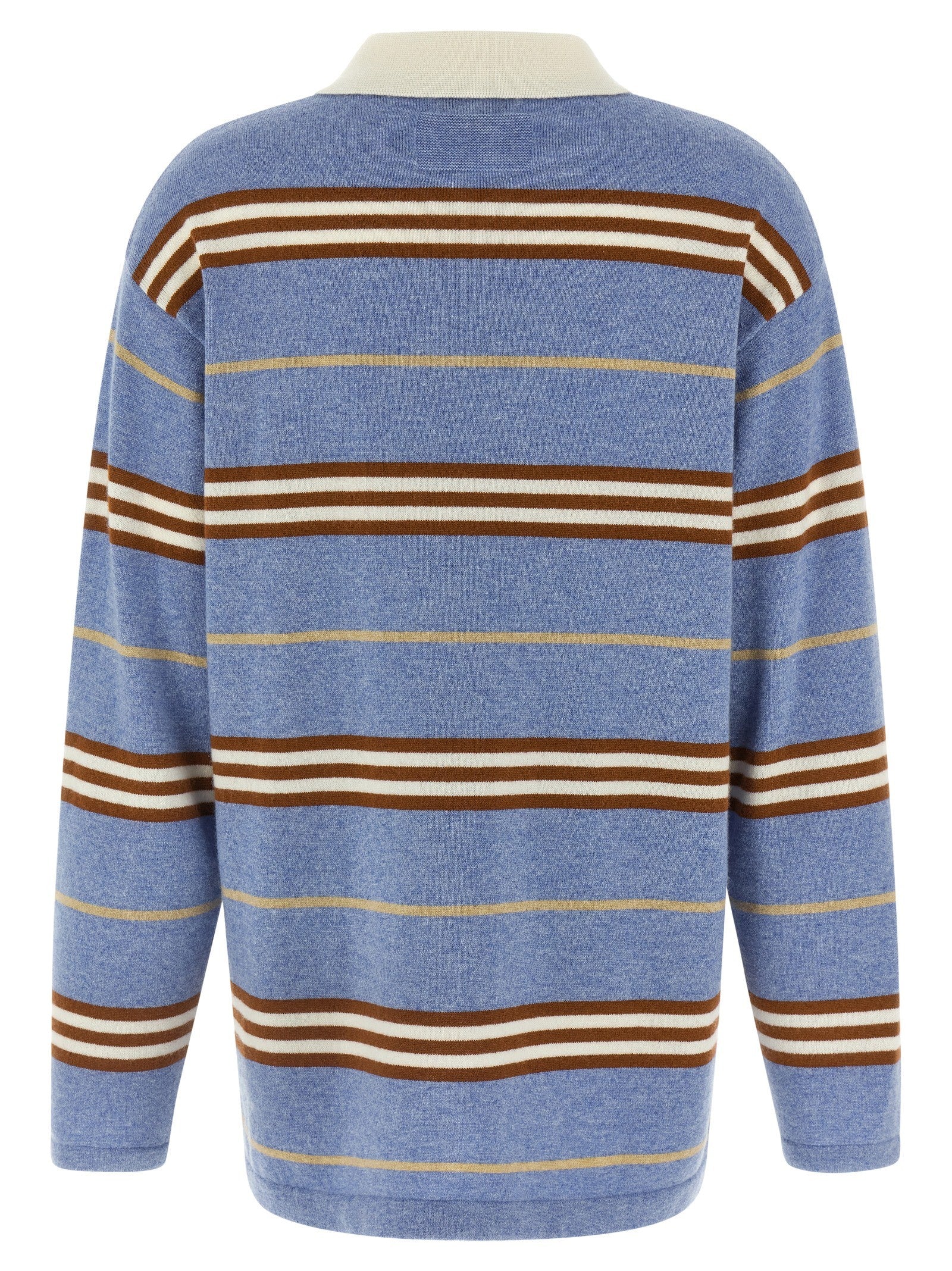 Guest In Residence Striped Rugby Polo Shirt Blue
