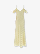 self-portrait Women's Striped Satin Long Dress Yellow, view 2