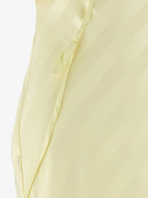 self-portrait Women's Striped Satin Long Dress Yellow