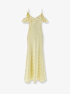 self-portrait Women's Striped Satin Long Dress Yellow
