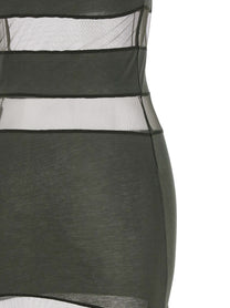Coperni Striped Sheer Polo Dress Green