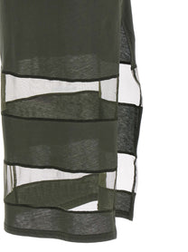 Coperni Striped Sheer Polo Dress Green