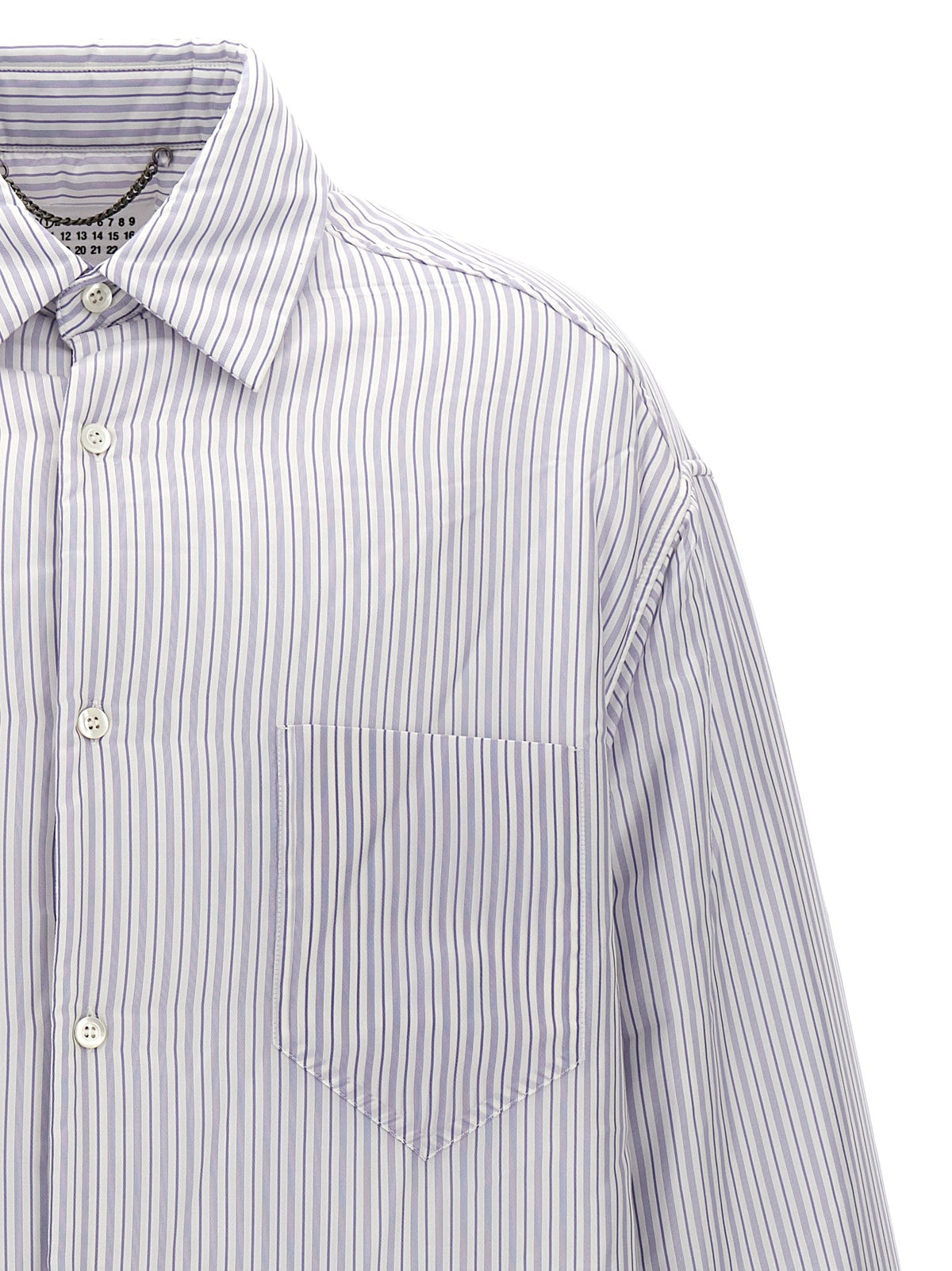 Maison Margiela Striped Shirt Jacket Blue