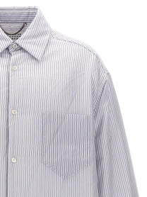 Maison Margiela Striped Shirt Jacket Blue