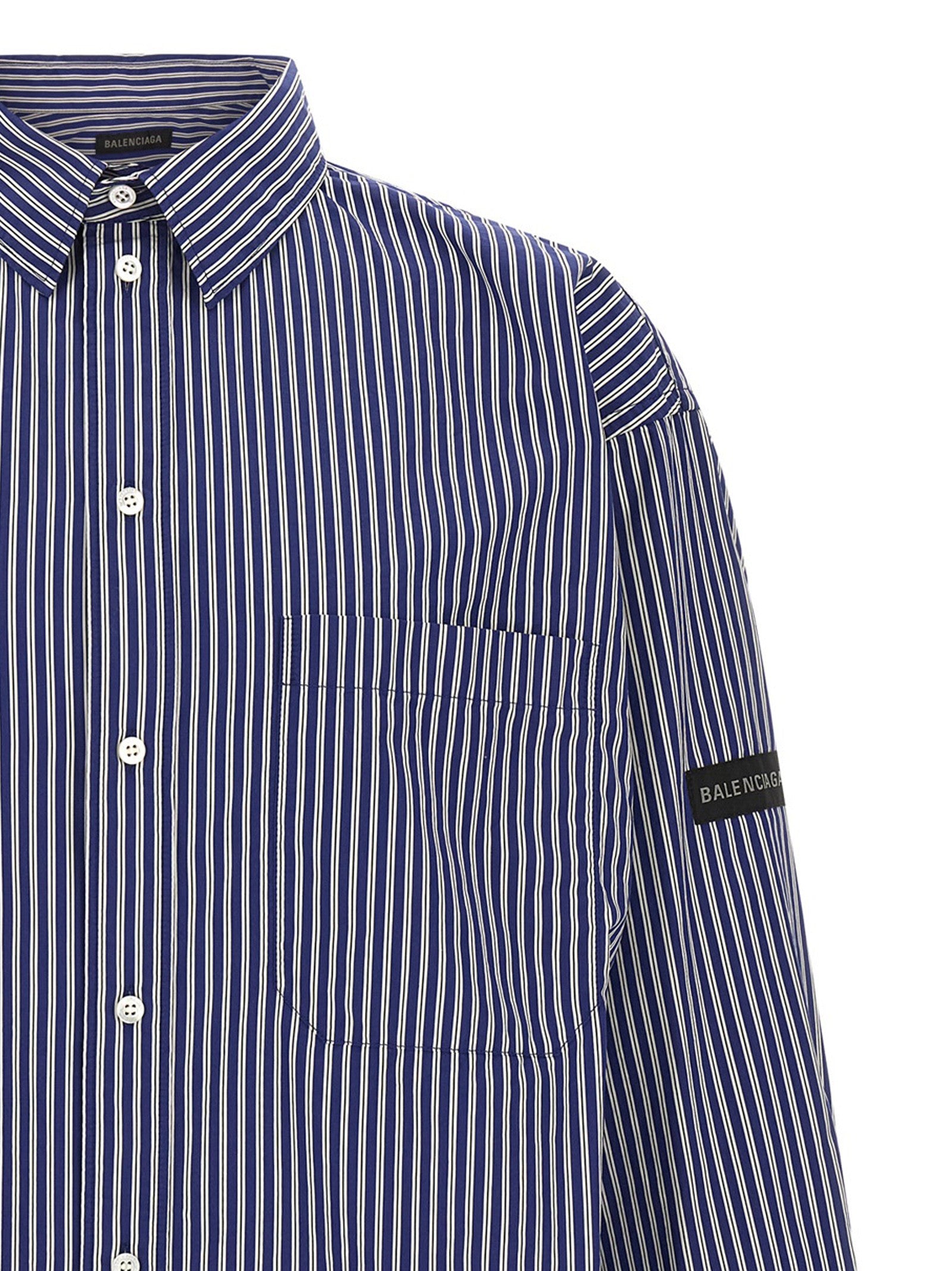 Balenciaga Striped Shirt Blue