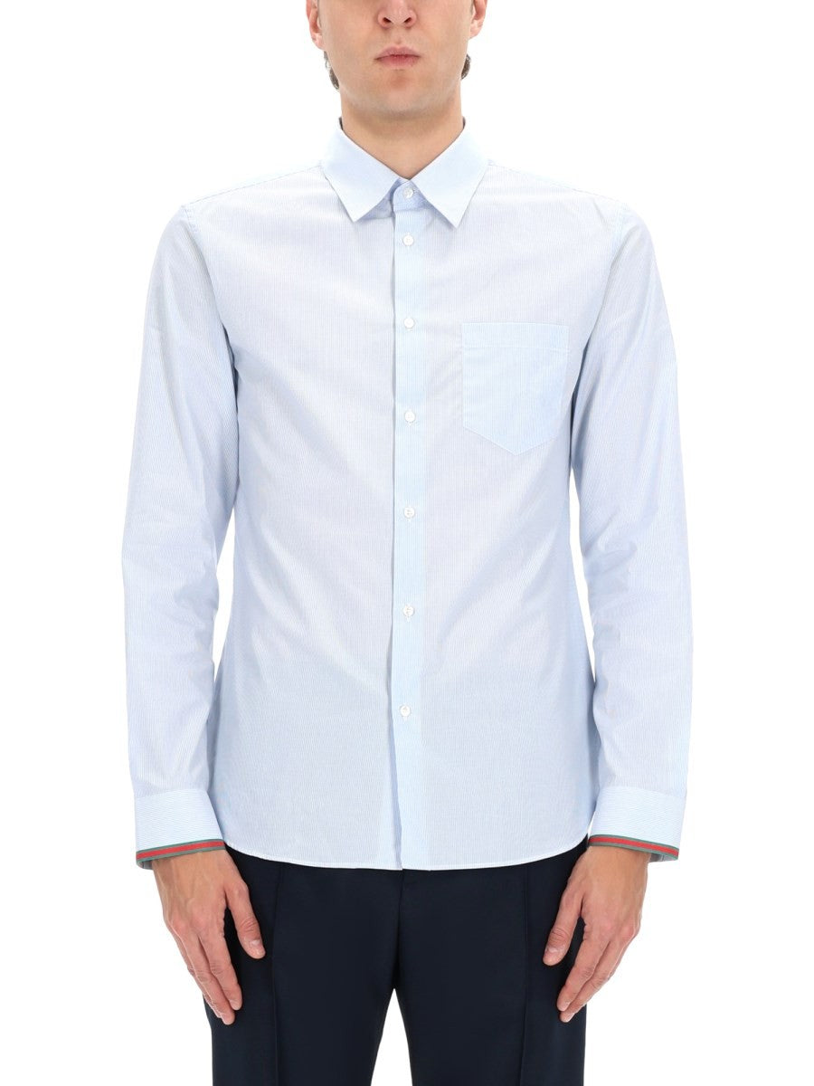 Gucci Men's Striped Shirt Blue