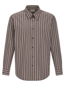 Saint Laurent Striped Shirt Brown