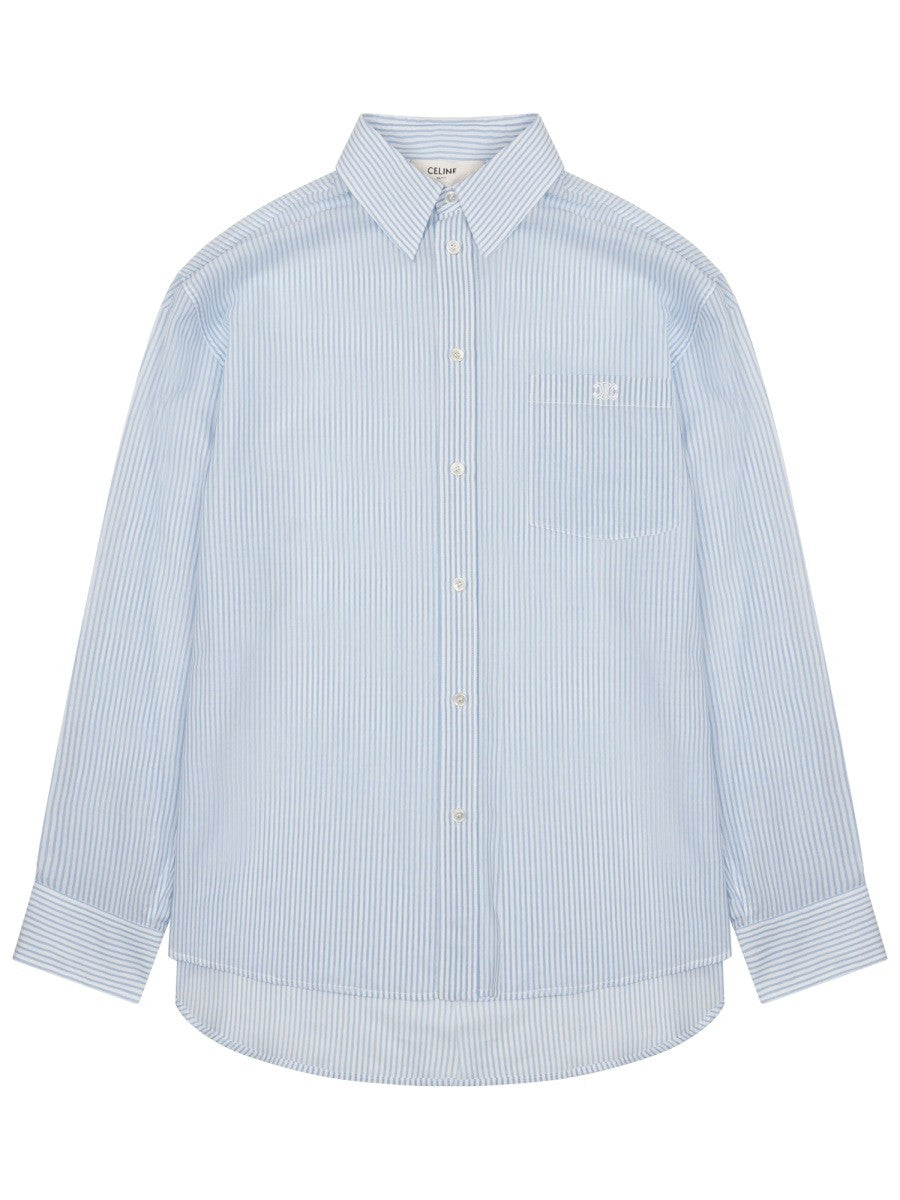 Celine Women's Striped Shirt Blue