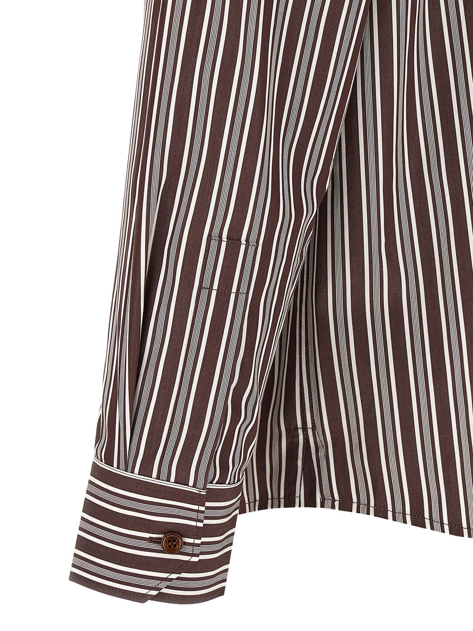 Saint Laurent Striped Shirt Brown