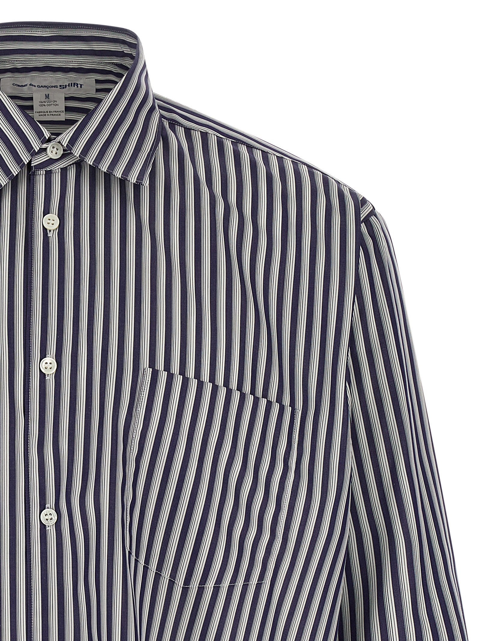 Comme Des Garcons Shirt Striped Shirt Blue