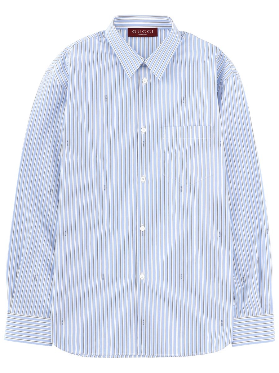 Gucci Men's Striped Shirt Blue