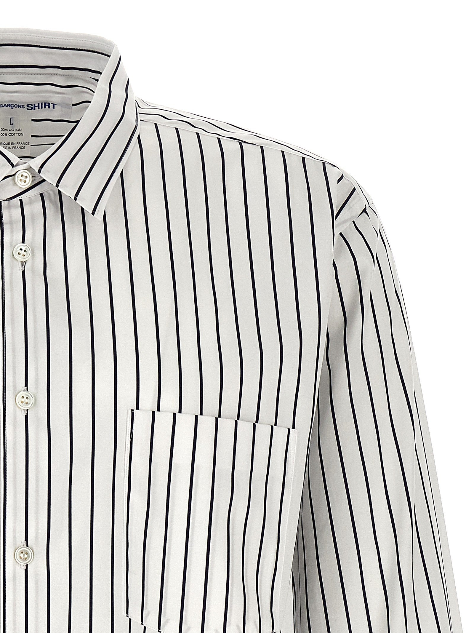 Comme Des Garcons Shirt Striped Shirt White