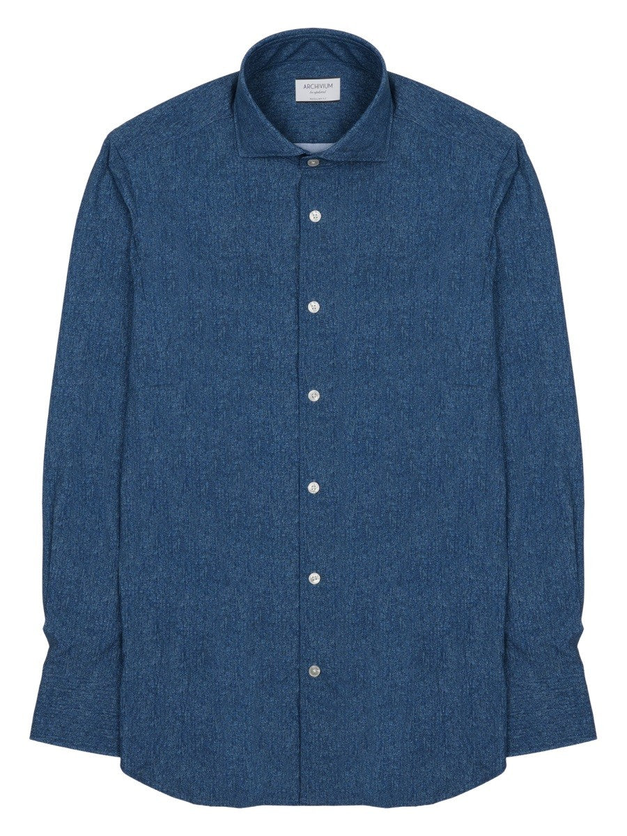 Archivium Be Updated Men's Camicia in Tessuto Tecnico Blue