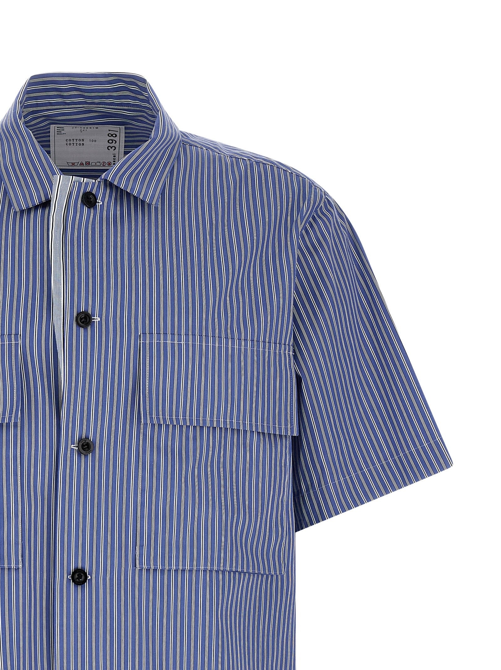 Sacai Striped Shirt Blue