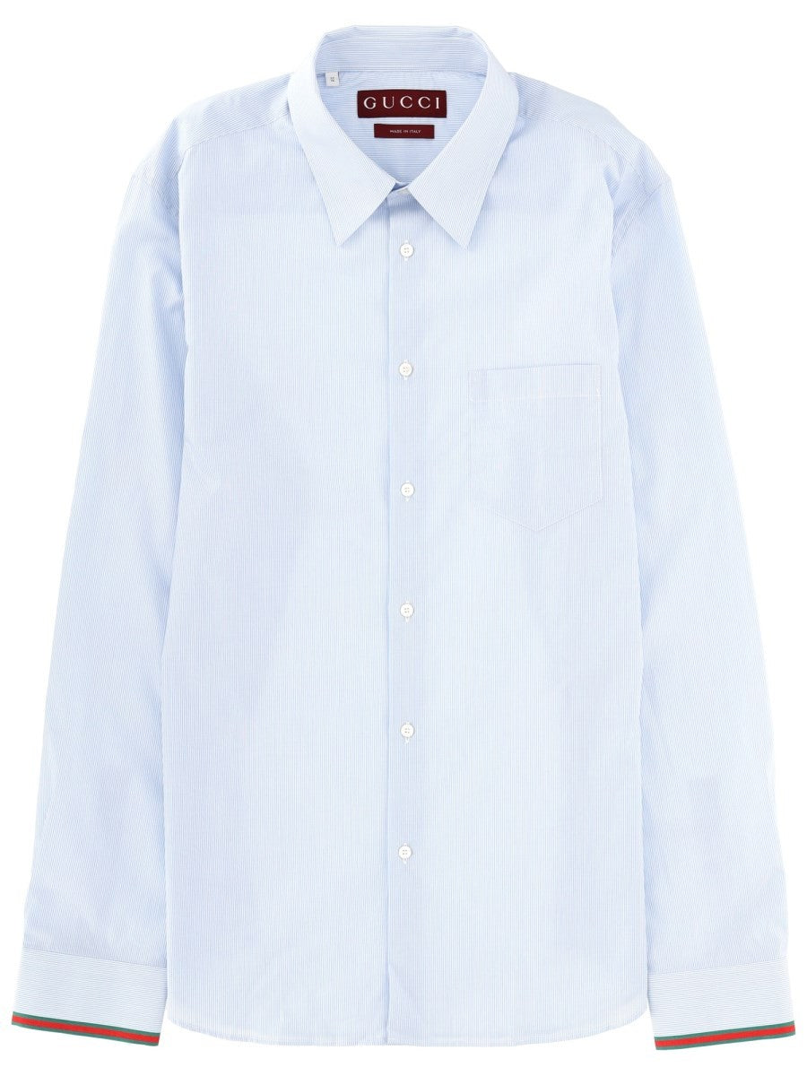 Gucci Men's Striped Shirt Blue