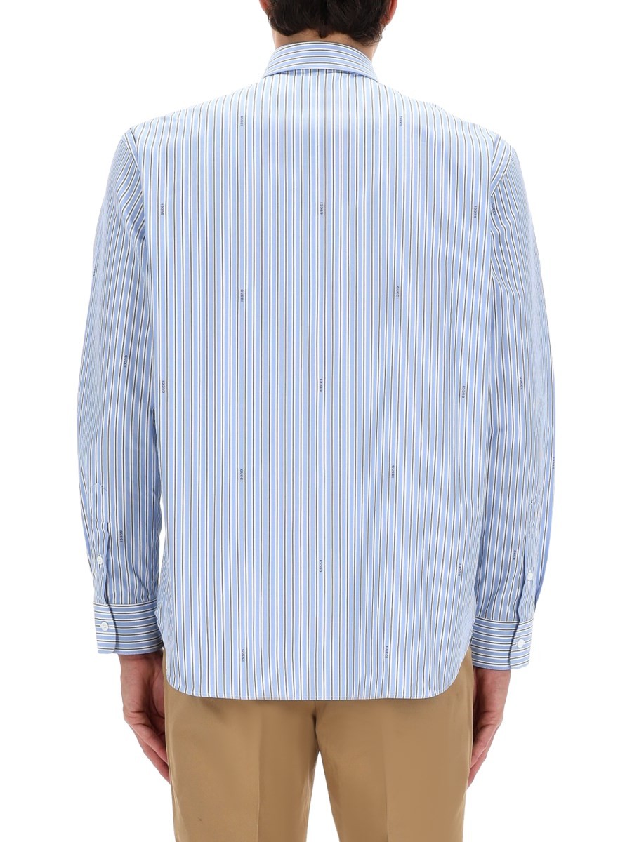 Gucci Men's Striped Shirt Blue
