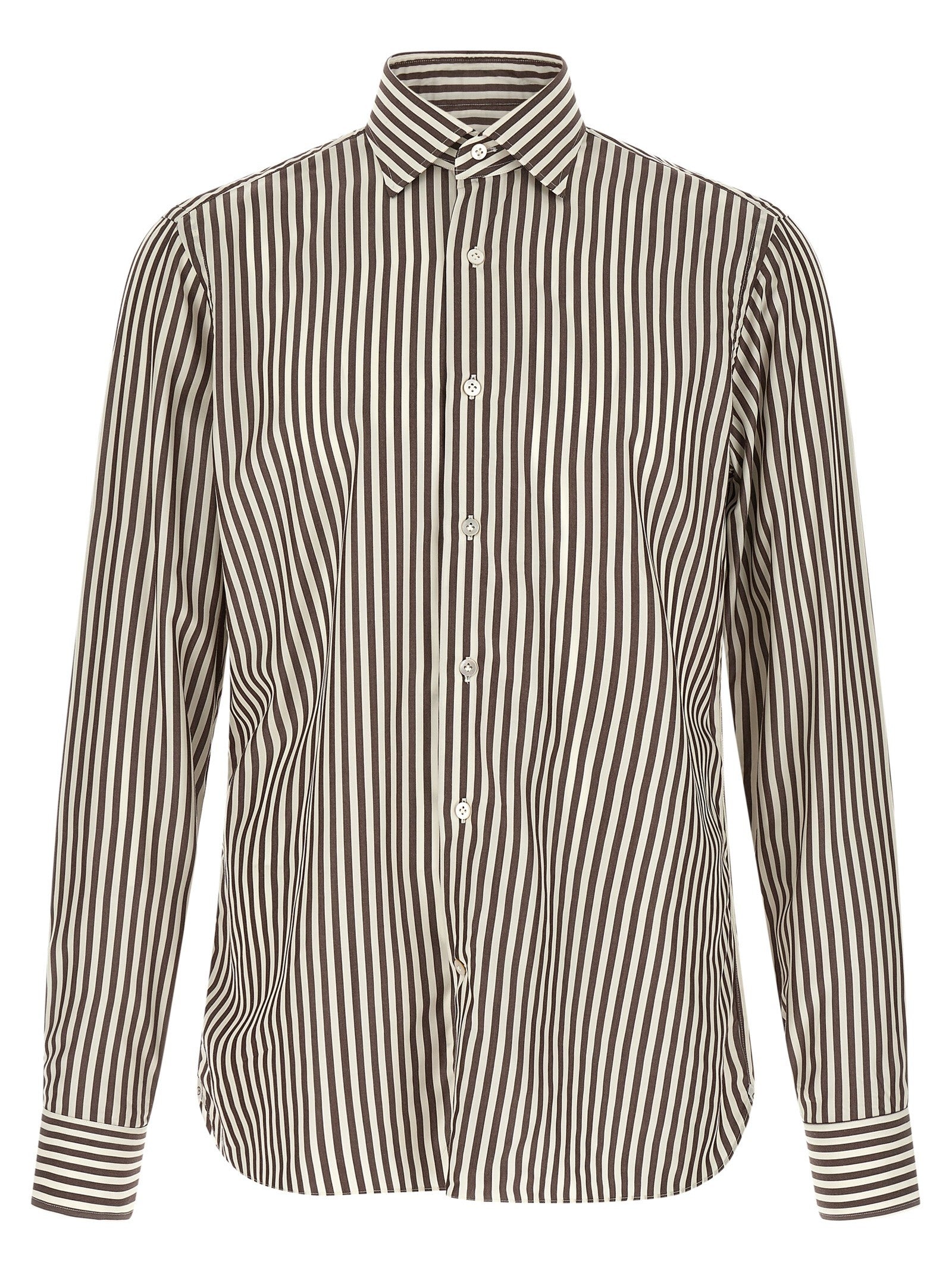 Borriello Striped Shirt Brown