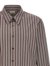 Saint Laurent Striped Shirt Brown