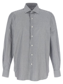 Finamore Striped Shirt Blue
