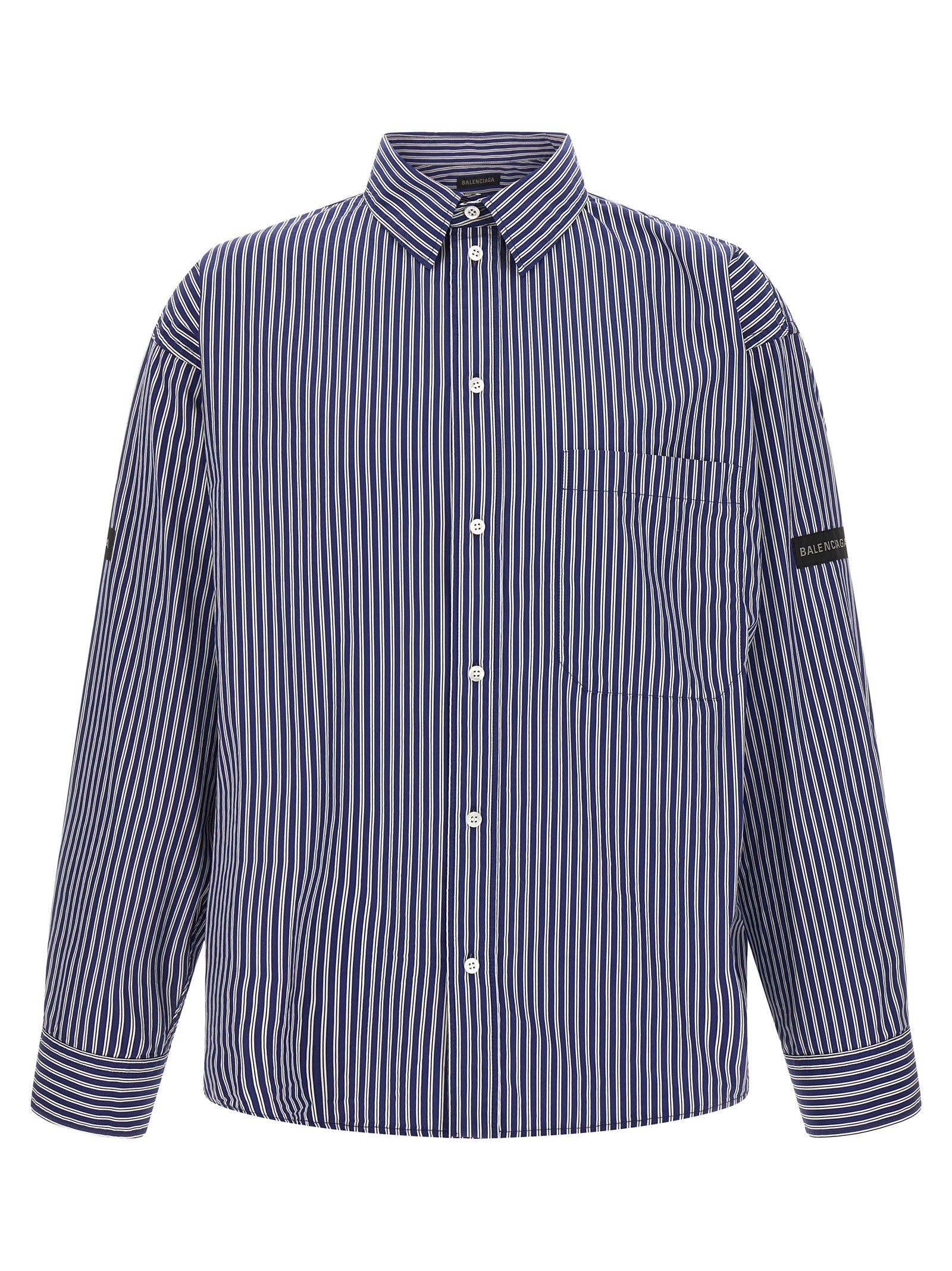 Balenciaga Striped Shirt Blue
