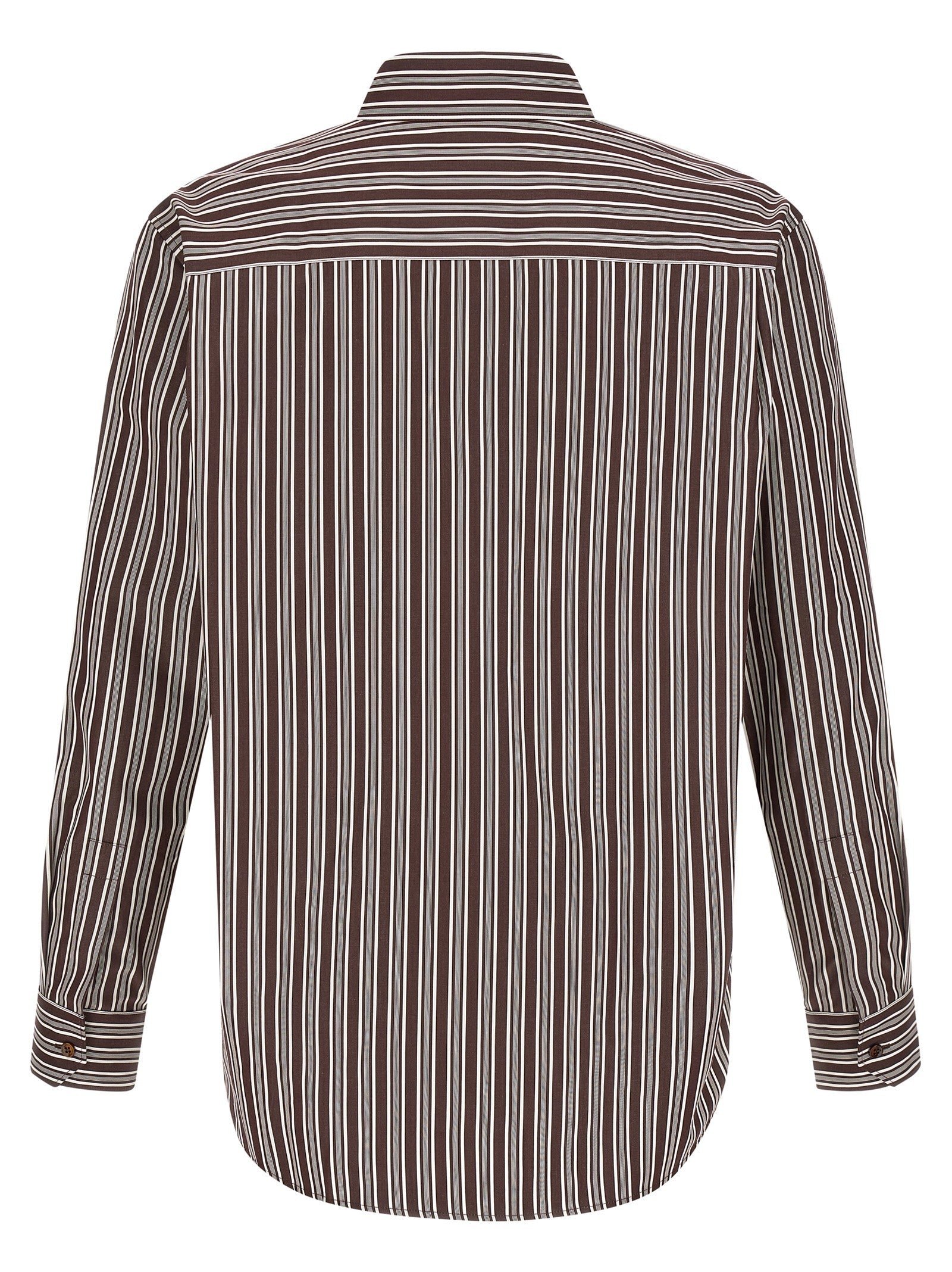 Saint Laurent Striped Shirt Brown