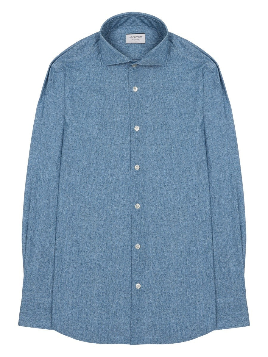 Archivium Be Updated Men's Camicia in Tessuto Tecnico Blue
