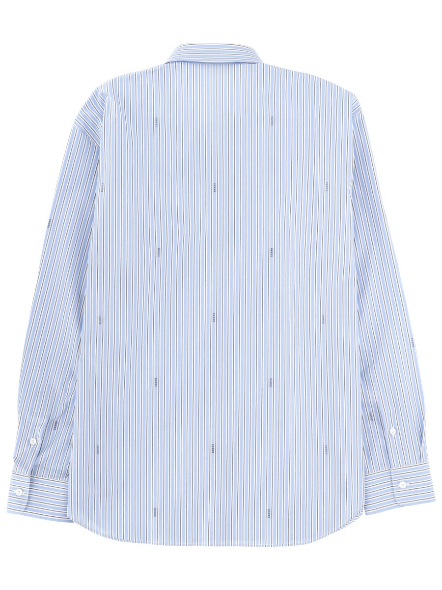Gucci Men's Striped Shirt Blue