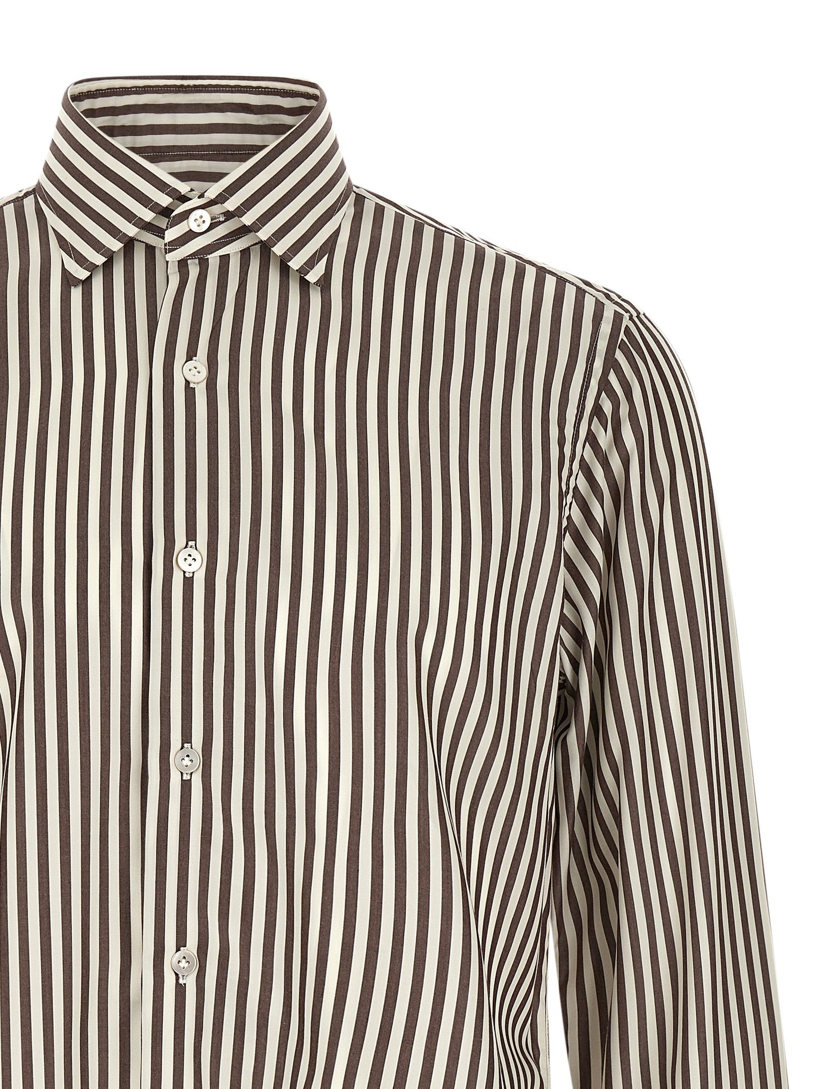 Borriello Striped Shirt Brown